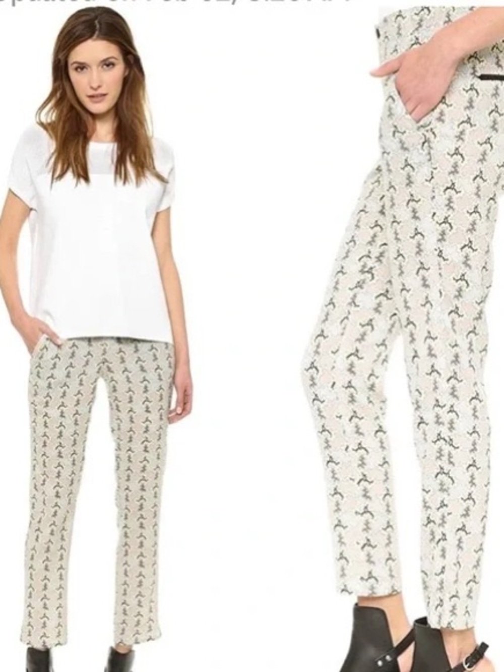 Silk RAG & Bone  casual dress pants 4 floral geometric print